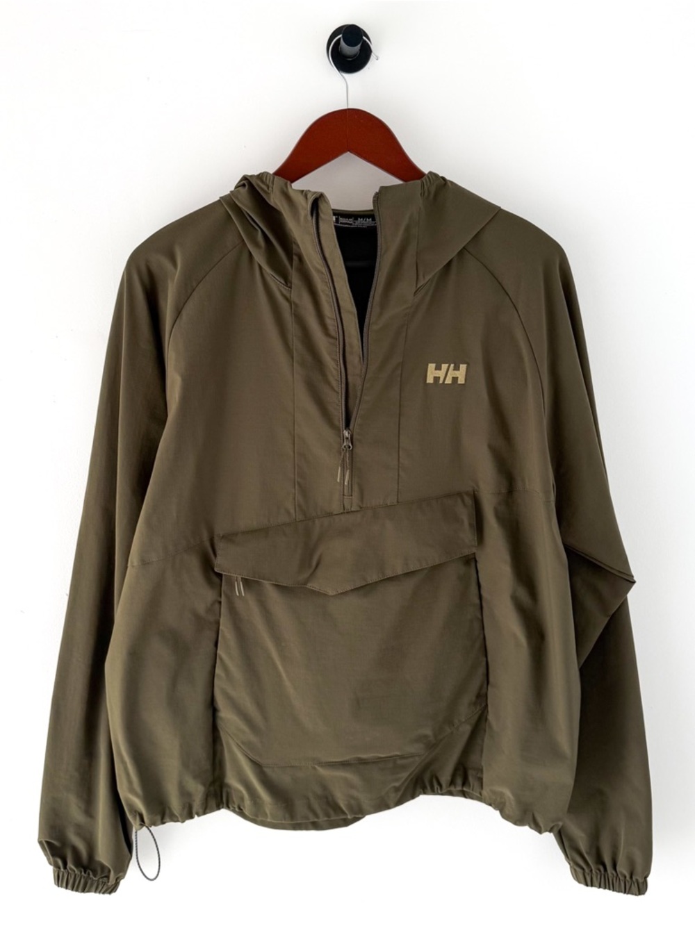 New Helly Hansen Rain and Wind Anorak Quarter Zip Men's olive Green Size M